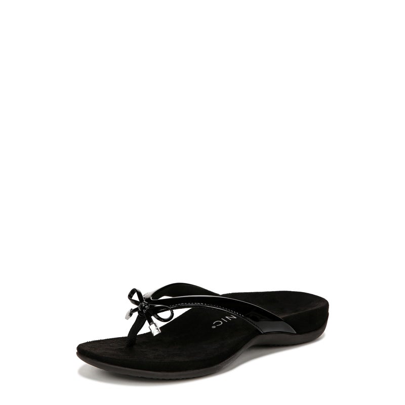 Vionic Bella Thong Sandals Black Patent 10 M - Image 1